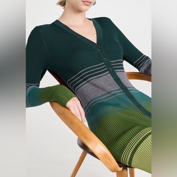 STAUD striped ribbed-knit midi dress - Picture 2 of 5